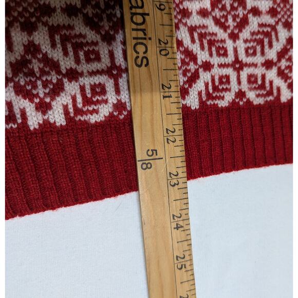 Moda International Cowl kneck sweater snowflake pattern knit wool blend Sz XL - Picture 11 of 11